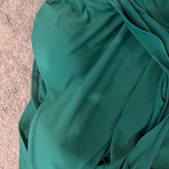 One Shoulder Emerald Green Dress with Side Slit Medium - Picture 1 of 3